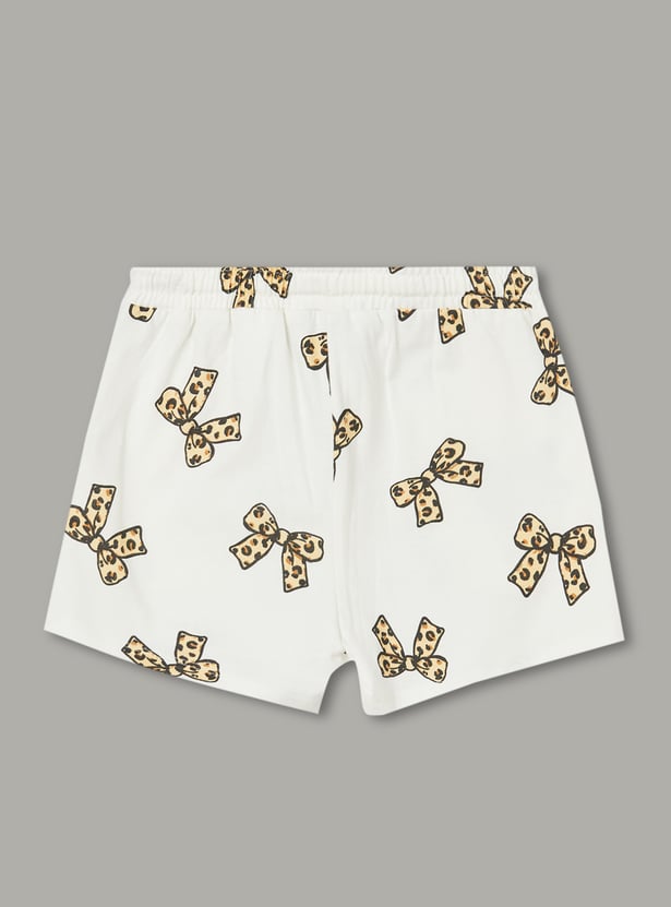 FAME FOREVER Girls Print T-shirt with Shorts Set