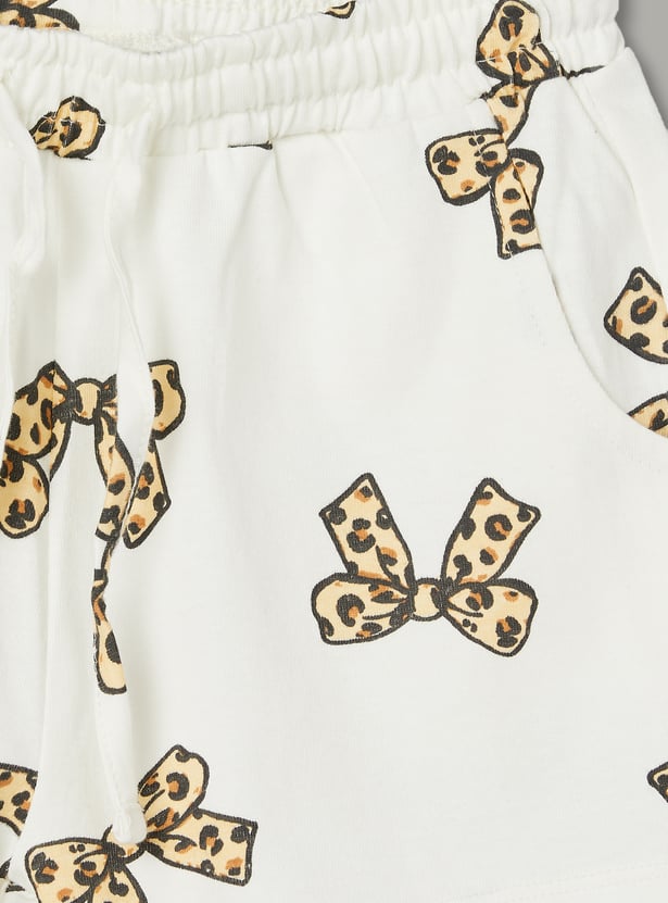 FAME FOREVER Girls Print T-shirt with Shorts Set