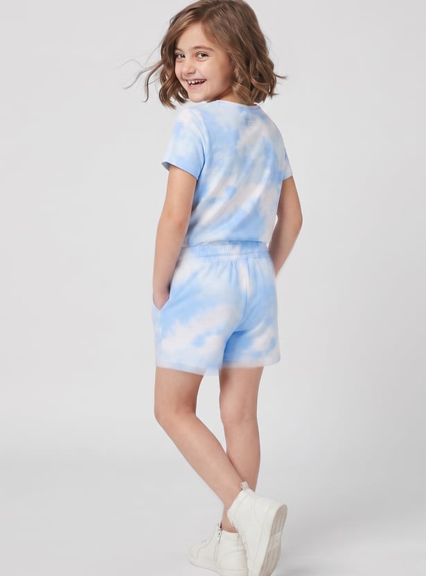 FAME FOREVER Girls Printed T-shirt with Shorts Set