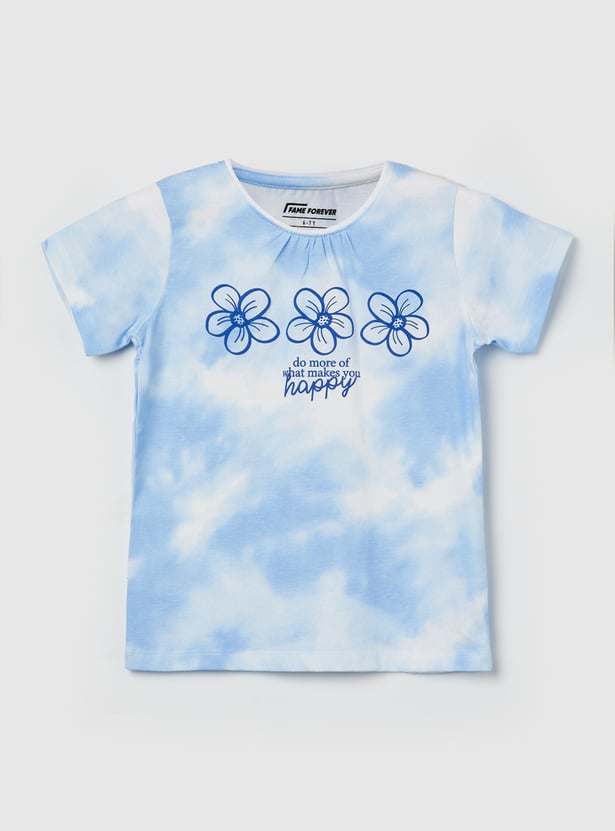 FAME FOREVER Girls Printed T-shirt with Shorts Set
