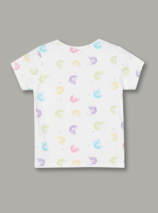 FAME FOREVER Girls Printed Top with Shorts