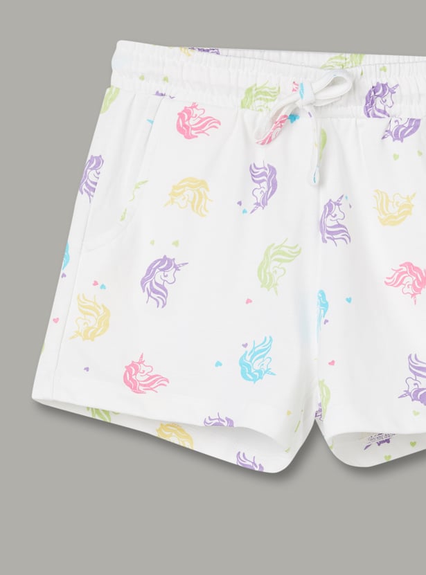 FAME FOREVER Girls Printed Top with Shorts