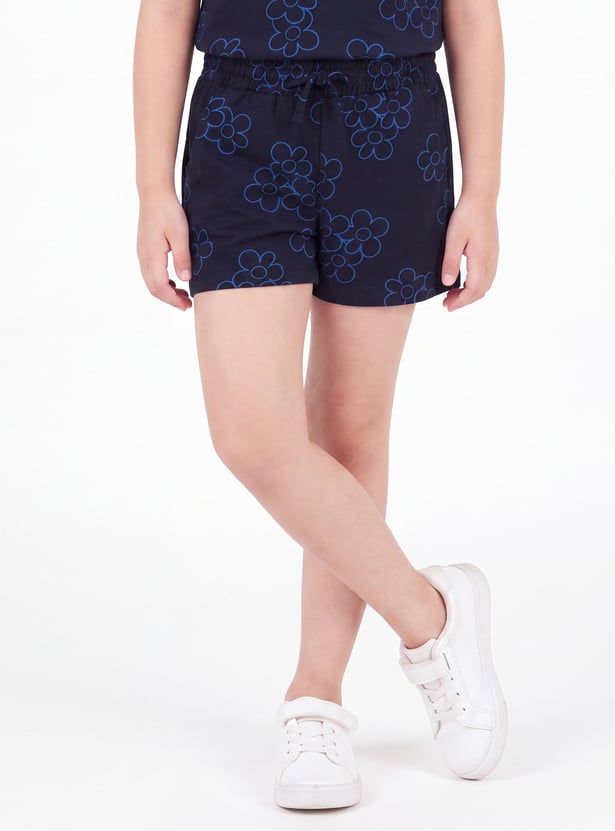 FAME FOREVER Girls Graphic Print T-shirt with Shorts Set