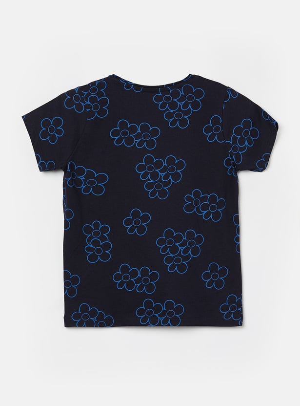 FAME FOREVER Girls Graphic Print T-shirt with Shorts Set