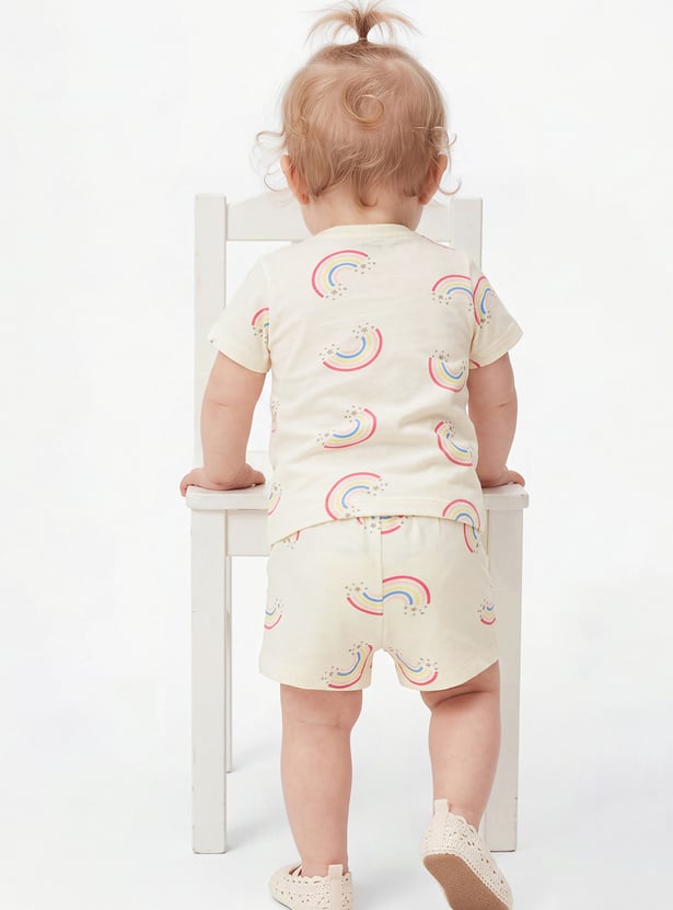 FAME FOREVER Girls Graphic T-shirt with Shorts Set
