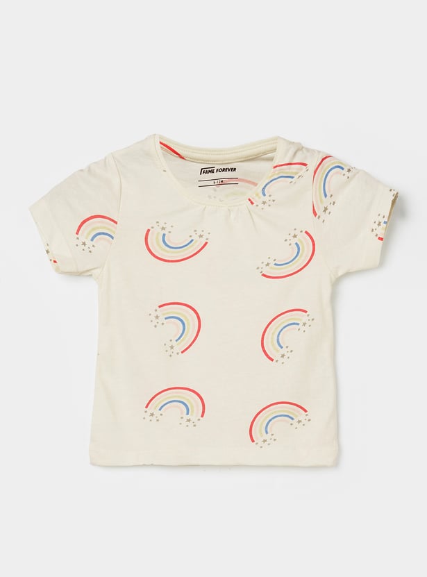 FAME FOREVER Girls Graphic T-shirt with Shorts Set