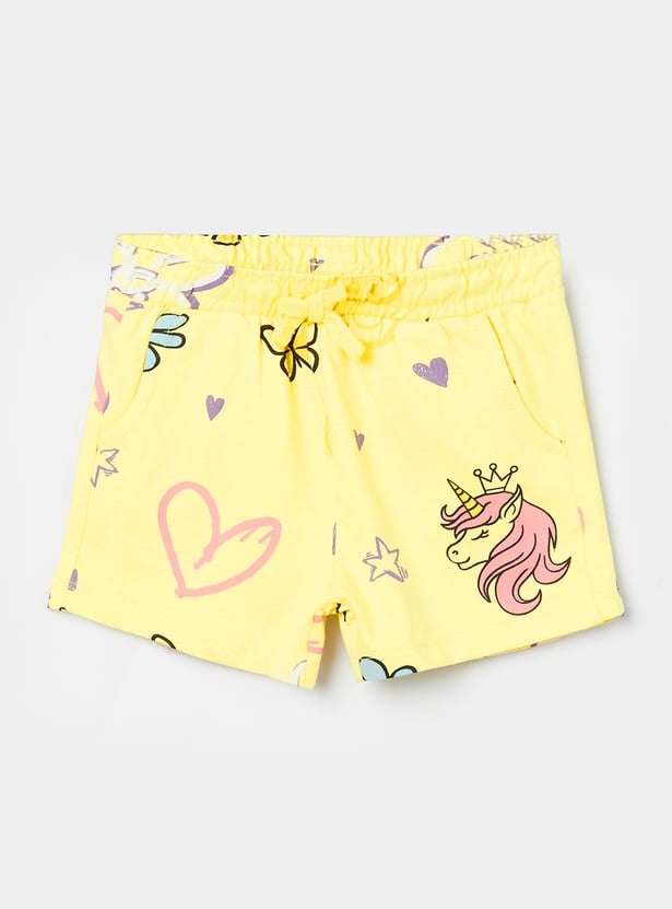 FAME FOREVER Girls Graphic Print T-shirt with Shorts