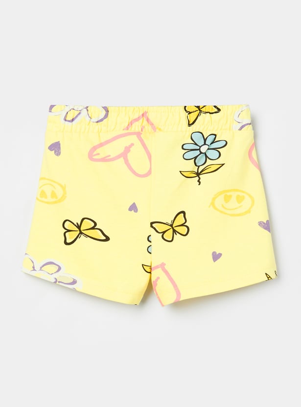 FAME FOREVER Girls Graphic Print T-shirt with Shorts