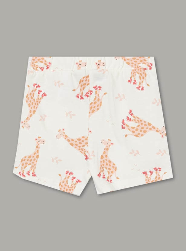 FAME FOREVER Girls Printed T-shirt with Shorts Set