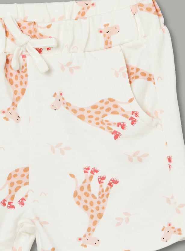 FAME FOREVER Girls Printed T-shirt with Shorts Set