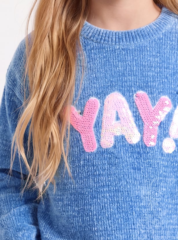 FAME FOREVER Girls Sequinned Sweater