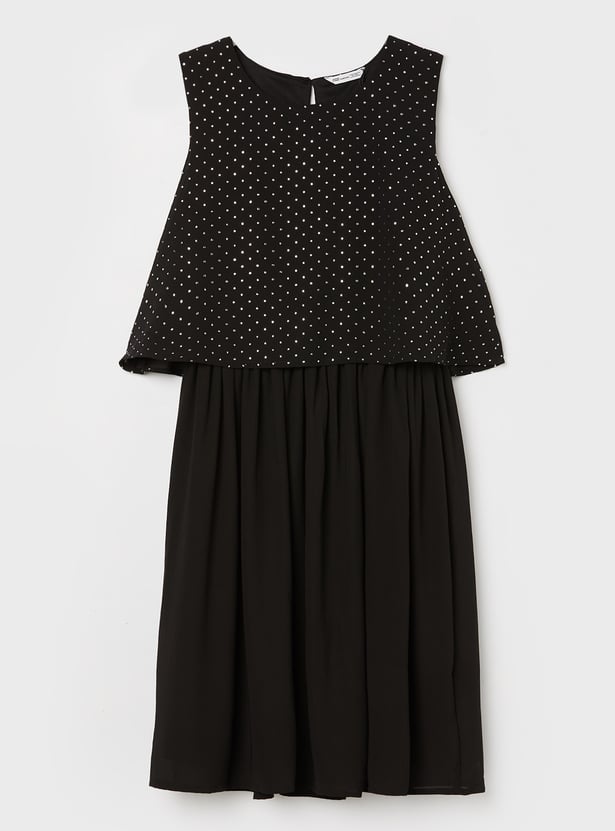 FAME FOREVER Girls Embellished Layered Dress