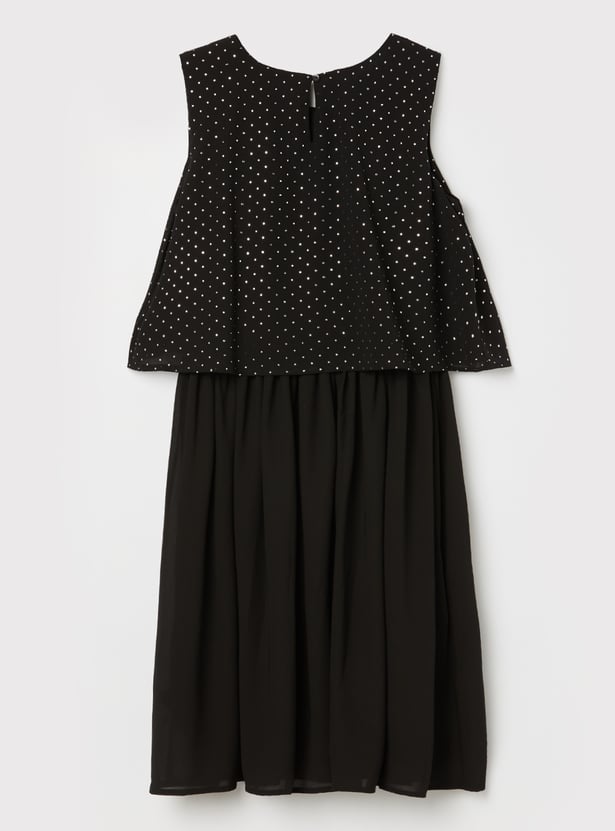FAME FOREVER Girls Embellished Layered Dress