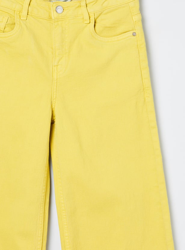 FAME FOREVER Girls Solid Mid-Rise Jeans