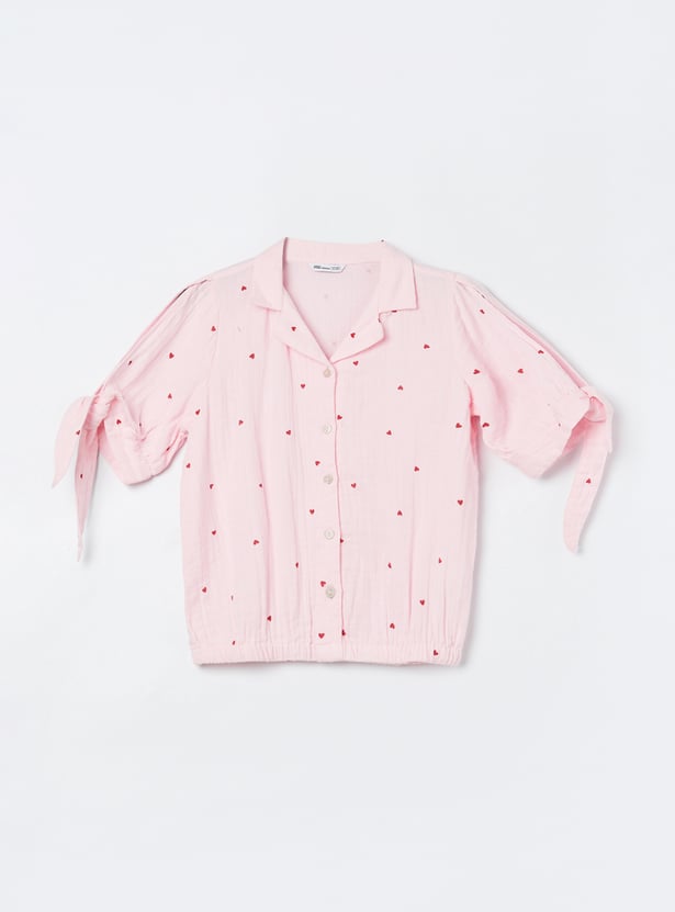 FAME FOREVER Girls Heart Printed Top