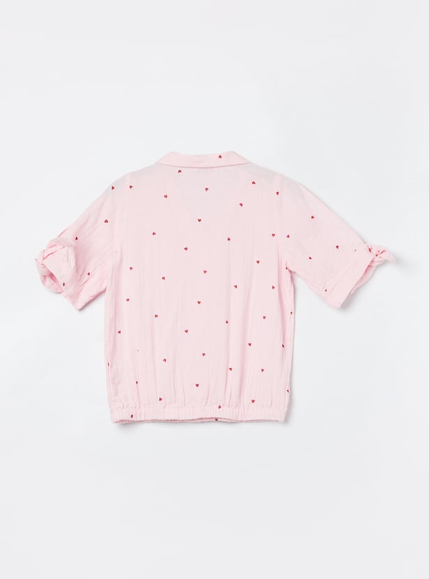FAME FOREVER Girls Heart Printed Top