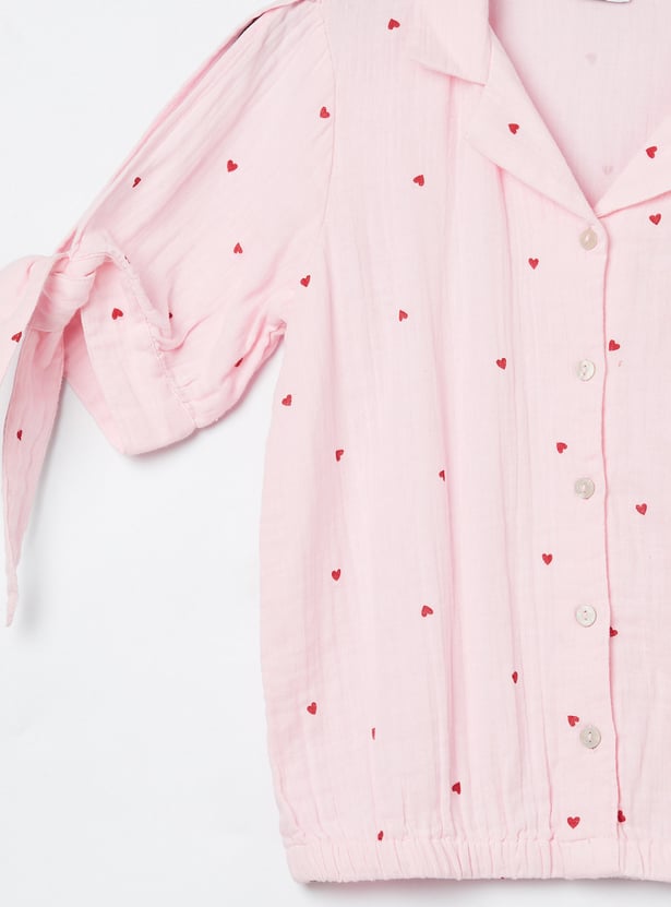 FAME FOREVER Girls Heart Printed Top