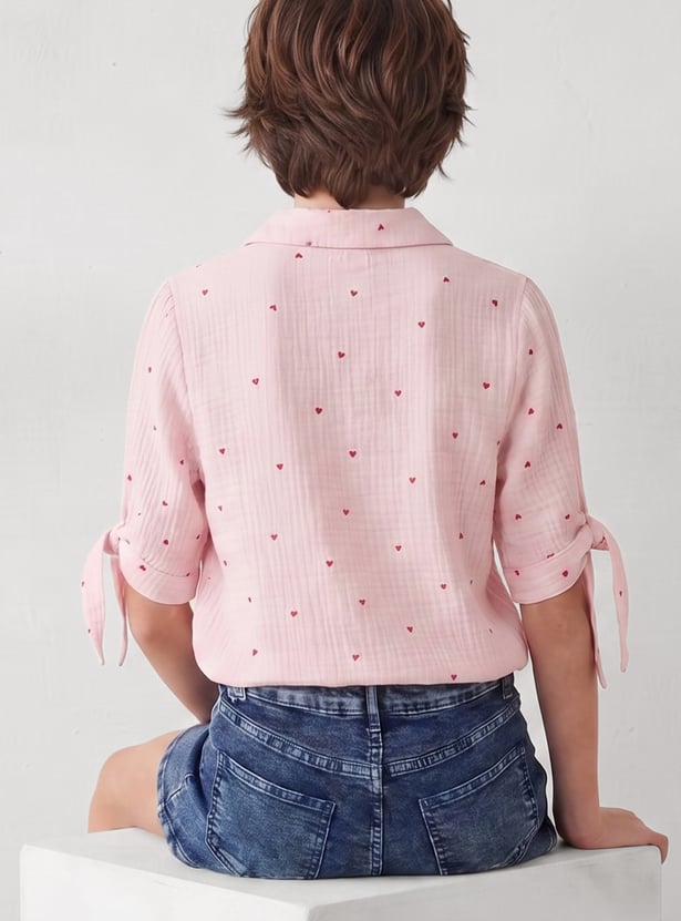 FAME FOREVER Girls Heart Printed Top
