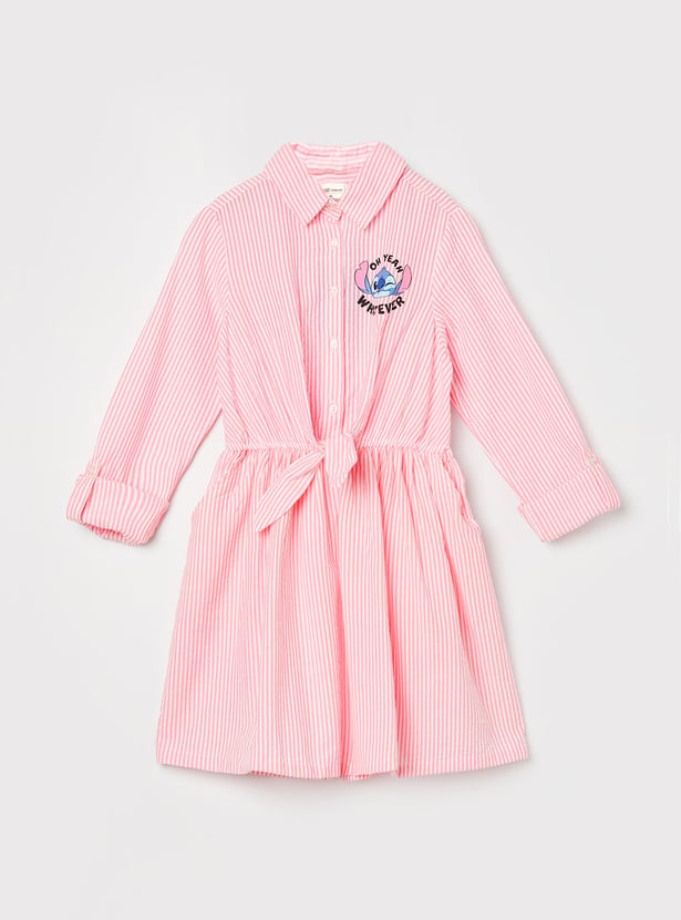 FAME FOREVER Girls Stitch Character Striped Dress
