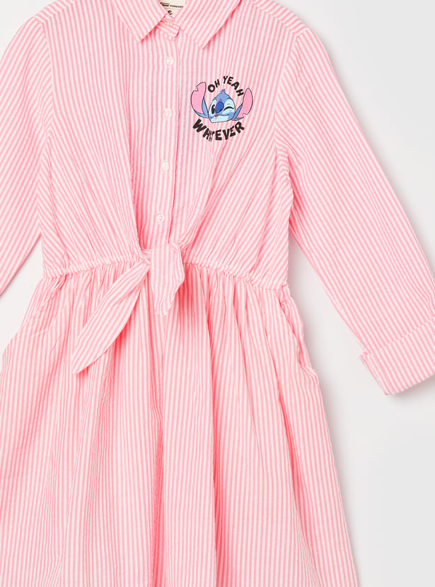 FAME FOREVER Girls Stitch Character Striped Dress