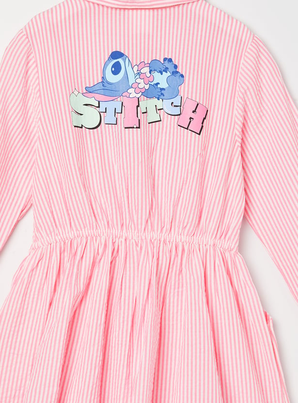 FAME FOREVER Girls Stitch Character Striped Dress