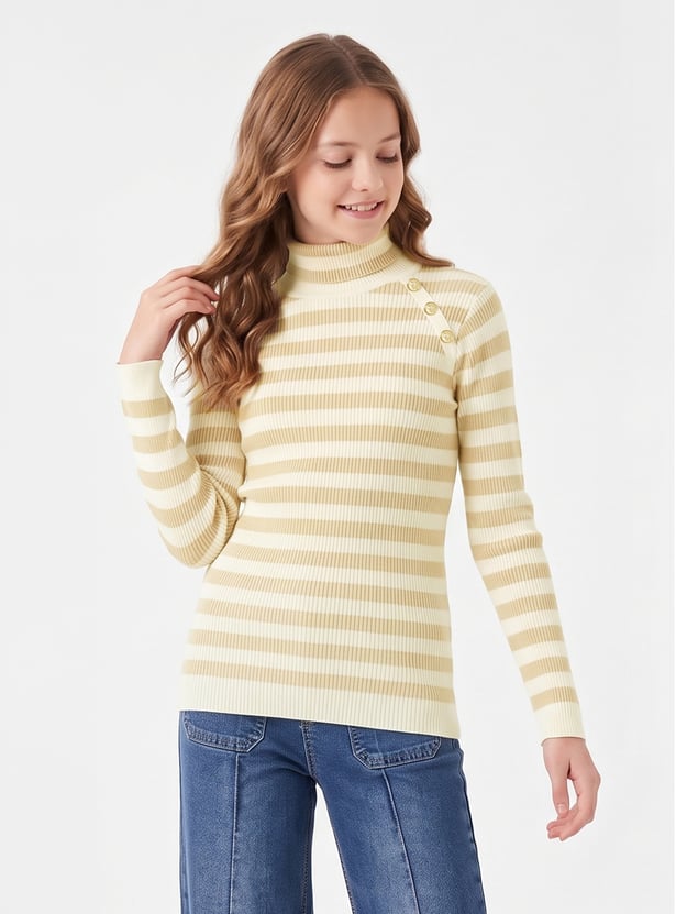 FAME FOREVER Girls Striped Sweater