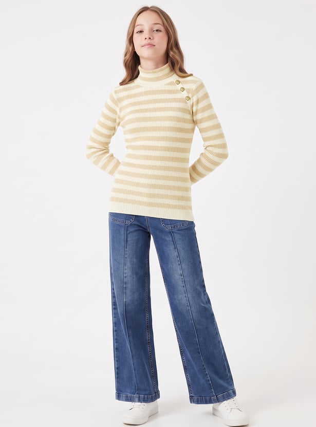 FAME FOREVER Girls Striped Sweater
