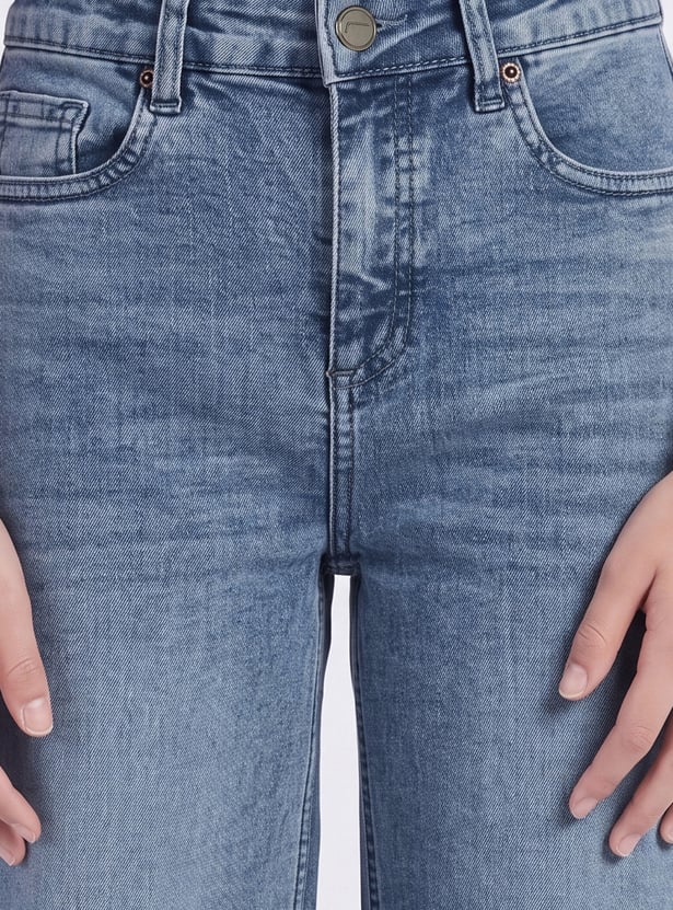 FAME FOREVER Girls Embellished Mid-Rise Jeans