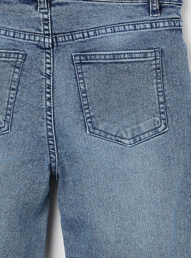 FAME FOREVER Girls Embellished Mid-Rise Jeans
