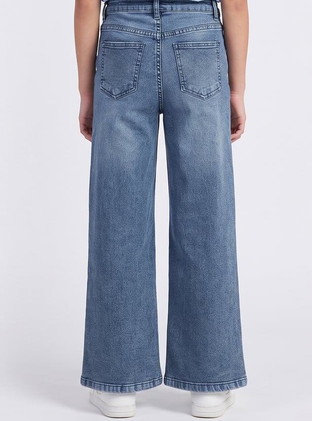 FAME FOREVER Girls Embellished Mid-Rise Jeans