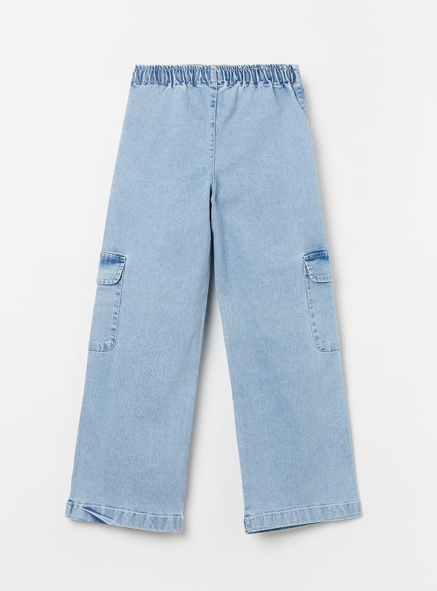 FAME FOREVER Girls Solid Mid-Rise Jeans