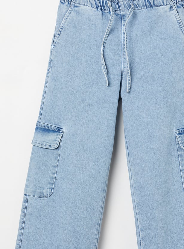 FAME FOREVER Girls Solid Mid-Rise Jeans