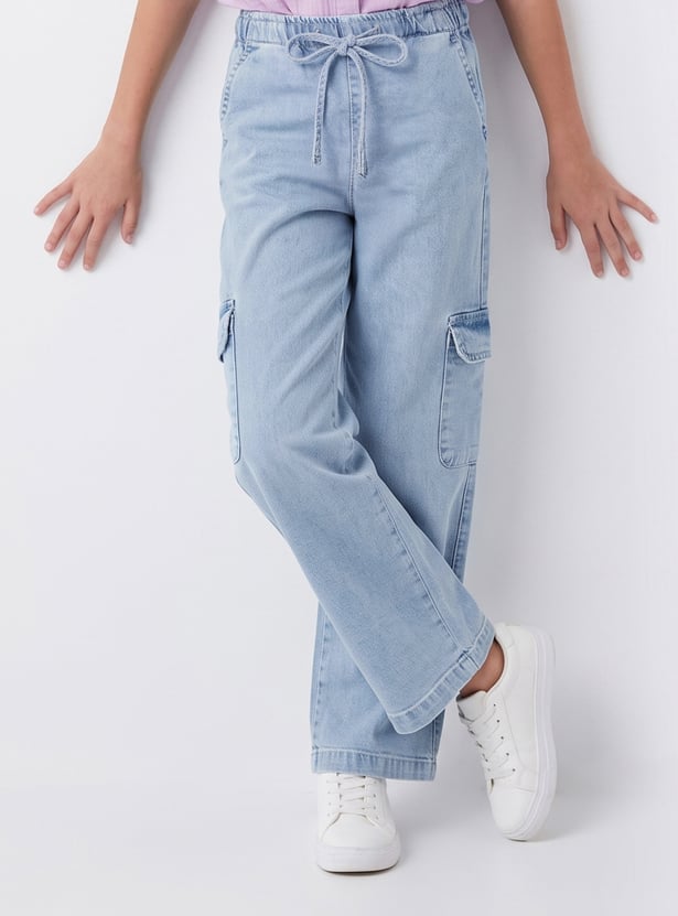 FAME FOREVER Girls Solid Mid-Rise Jeans