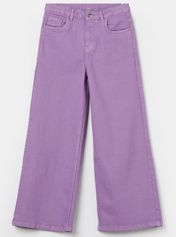 FAME FOREVER Girls Solid Mid-Rise Jeans