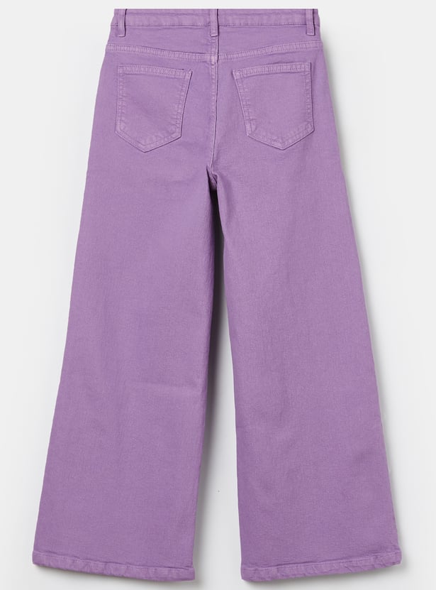 FAME FOREVER Girls Solid Mid-Rise Jeans