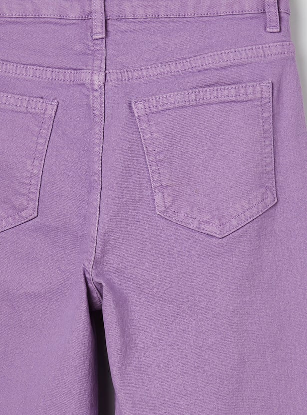 FAME FOREVER Girls Solid Mid-Rise Jeans
