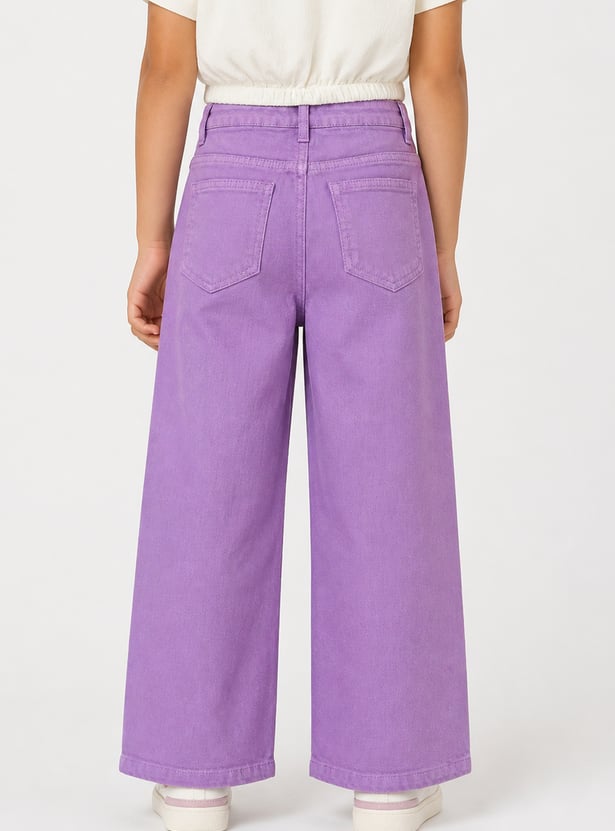 FAME FOREVER Girls Solid Mid-Rise Jeans