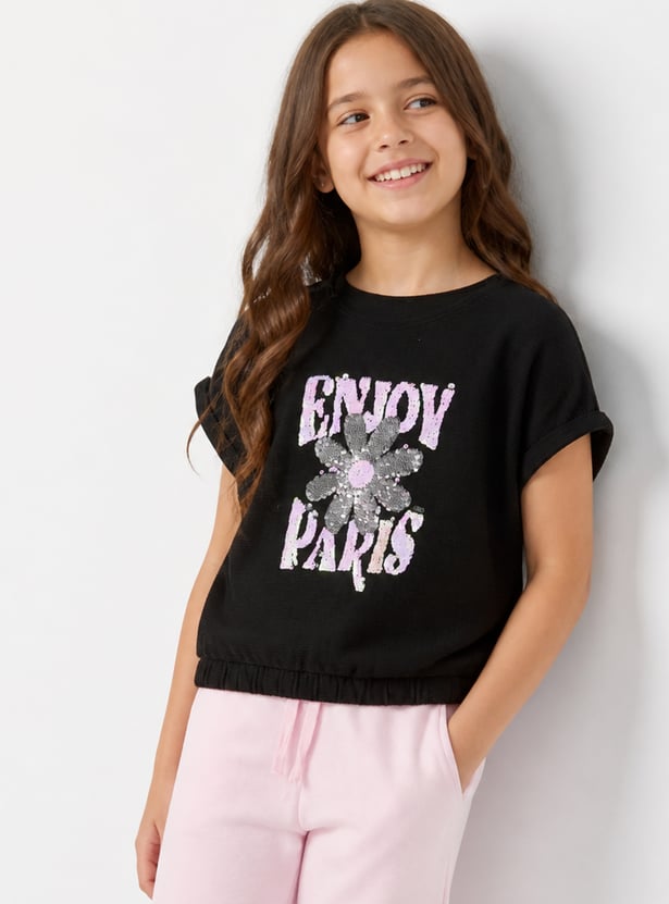 FAME FOREVER Girls Embellished T-shirt