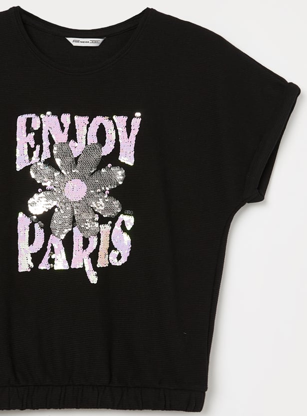 FAME FOREVER Girls Embellished T-shirt