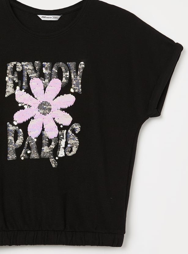 FAME FOREVER Girls Embellished T-shirt