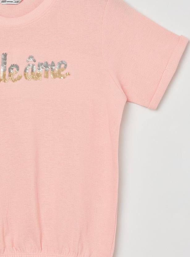 FAME FOREVER Girls Embellished T-shirt