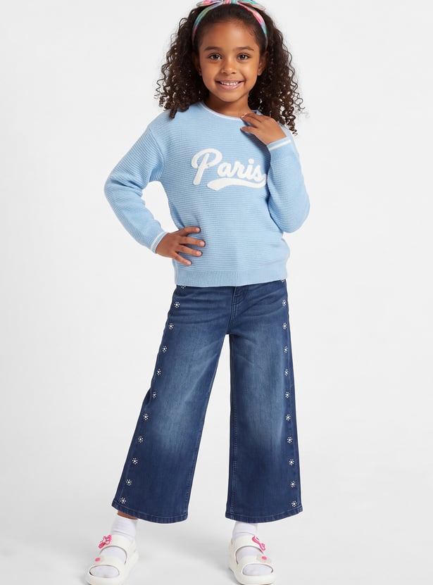 FAME FOREVER Girls Solid Sweater
