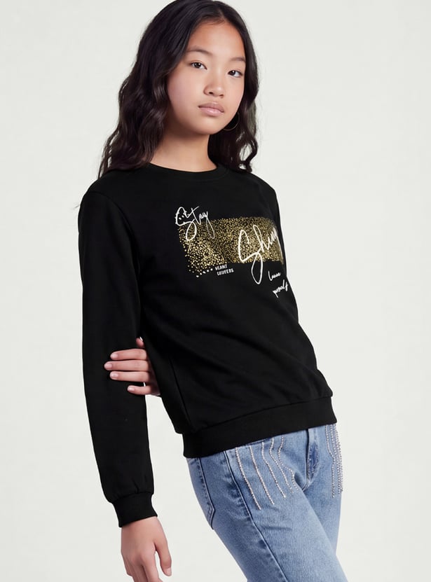 FAME FOREVER Girls Graphic Print Sweatshirt