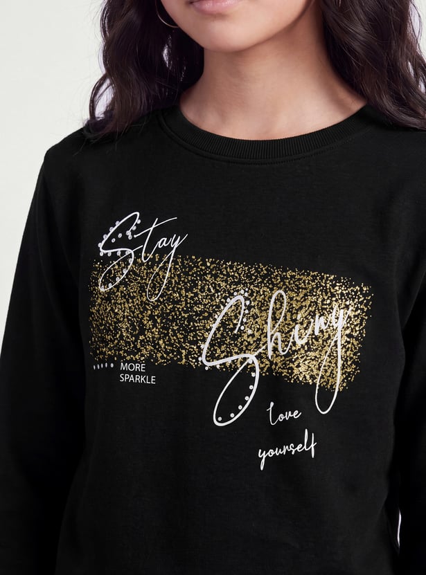 FAME FOREVER Girls Graphic Print Sweatshirt
