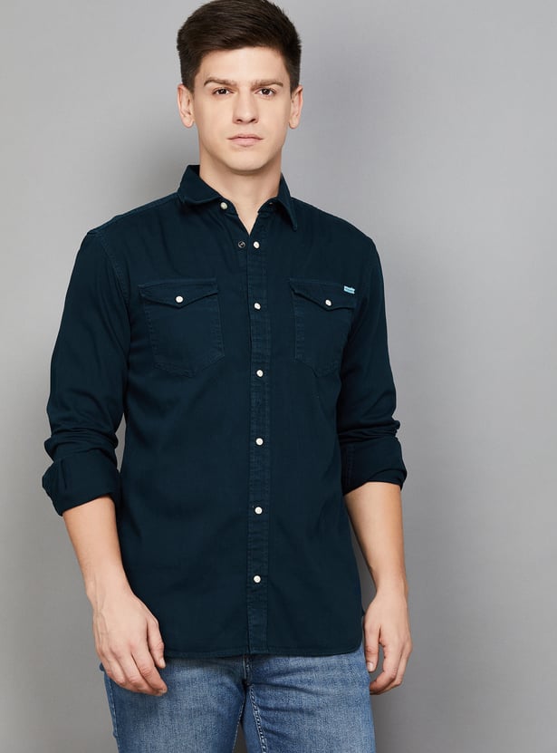 JACK & JONES Solid Regular Fit Shirt