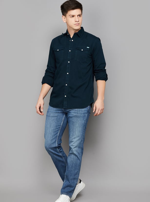 JACK & JONES Solid Regular Fit Shirt