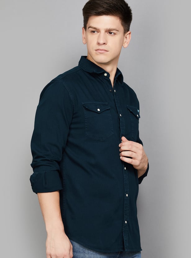 JACK & JONES Solid Regular Fit Shirt