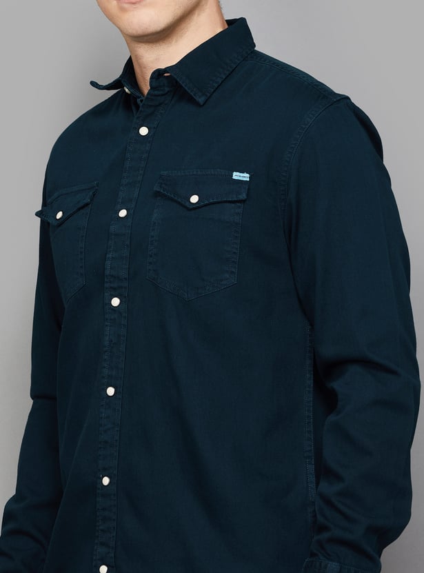 JACK & JONES Solid Regular Fit Shirt