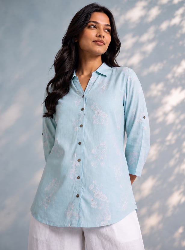 MELANGE Floral Print Straight Kurti