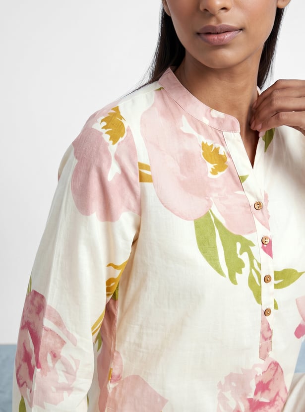 MELANGE Floral Print Straight Kurta